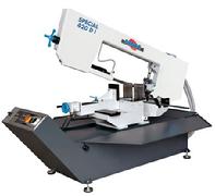 Horizontal double miter cutting band saw for 60 degree cutting left and right