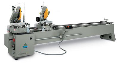 Twin-head cutting-off machine for aluminum extrusion profiles