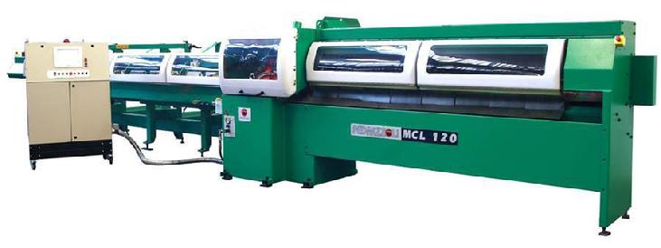 MCL120 Cutting Line, Machine available in standard use of circular coldsaw blades or optional cermet tipped blades
